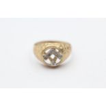 9ct Gold Diamond Masonic Openwork Ring (2.6g) Size N