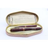 Vintage CONWAY STEWART 36 Burgundy Fountain Pen w/ 14ct Gold Nib, Pencil Etc // Vintage CONWAY