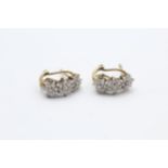 9ct Gold Diamond Cluster Stud Earrings (2.6g)