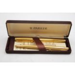 Vintage PARKER 75 Gold Plated Fountain Pen w/ 14ct Gold Nib, Ballpoint, Box Etc // Vintage PARKER 75