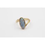 9ct Gold White Opal Single Stone Ring (3.6g) Size M