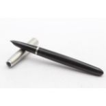 Vintage PARKER 51 Black FOUNTAIN PEN w/ Brushed Steel Cap WRITING Cased // Vintage PARKER 51 Black