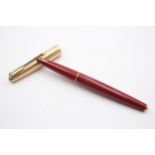 Vintage PARKER 61 Red Fountain Pen w/ Gold Plate Cap WRITING // Vintage PARKER 61 Red Fountain Pen