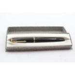 Vintage PARKER Senior Duofold Black FOUNTAIN PEN w/ Gold Plate Nib WRITING Boxed // Vintage PARKER