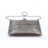 Antique Hallmarked 1919 Chester STERLING SILVER Calling Card Case / Bag (94g) // w/ Personal