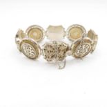 A Silver Chinese Character Panel Bracelet (46g)