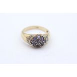 9ct Gold Diamond & Iolite Dress Ring (4.3g) Size S 1/2