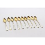 10 x DAVID ANDERSON .925 Sterling Silver Gilt Guilloche Enamel Spoons (96g) // Length - 10cm In