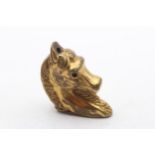 Antique / Vintage Brass Novelty Horse Head Tobacciana Vesta / Match Case // Height - 6.5cm In
