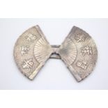 Antique .900 Chinese SILVER Wang Hing Ladies Ornate Belt Buckle (39g) // XRF TESTED FOR PURITY