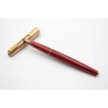 Vintage PARKER 61 Red FOUNTAIN PEN w/ Rolled Gold Cap WRITING // Vintage PARKER 61 Red FOUNTAIN