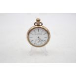 ELGIN Gent's Rolled Gold Open Face Antique POCKET WATCH Hand-wind WORKING // ELGIN Gent's Rolled