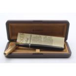 Vintage PARKER 51 Black Fountain Pen w/ Rolled Gold Cap WRITING Boxed // Vintage PARKER 51 Black