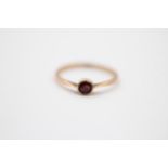 9ct Rose Gold Antique Ruby Set Solitaire Ring (1g) Size M
