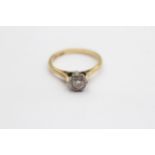 18ct Gold And .950 Platinum Cathedral Set Diamond Solitaire Ring (2.7g) Size L+1/2