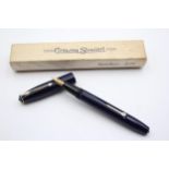 Vintage CONWAY STEWART 15 Navy FOUNTAIN PEN w/ 14ct Gold Nib WRITING Boxed // Vintage CONWAY STEWART