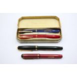 4 x Vintage CONWAY STEWART Dinkie Fountain Pens w/ 14ct Gold Nibs WRITING // 3 x Vintage CONWAY