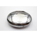 Vintage Hallmarked 1928 Birmingham Sterling Silver Squeeze Action Snuff Box 95g // w/ Personal