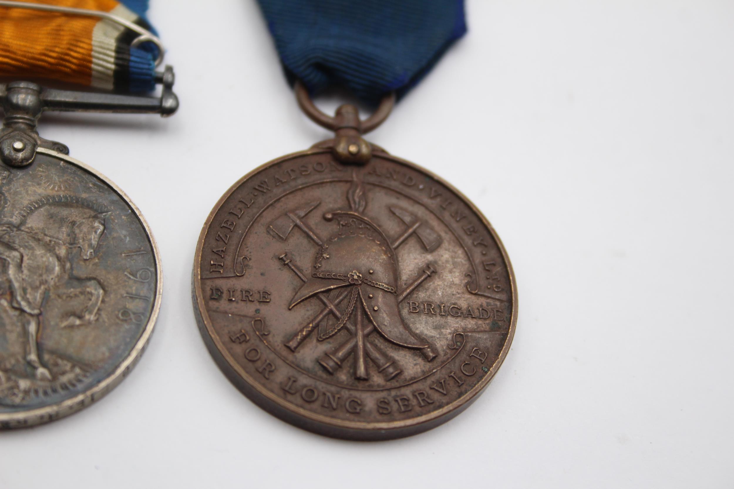 WW1 Firebrigade Medal Group Pair 34290 Pte Ratcliffe Gloster R, Fire 10yr // In antique condition - Image 4 of 5