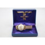 TISSOT VISODATE Men's 9ct GOLD Cased Vintage WRISTWATCH Hand-wind WORKING Boxed // TISSOT VISODATE