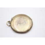 Antique Edwardian Hallmarked 1905 London Sterling Silver Circular Vesta Case 21g // w/ Personal