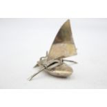 Vintage .900 Silver Novelty Sailing Boat Decorative Ornament (68g) // XRF TESTED FOR PURITY Diameter