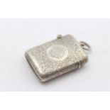 Antique Victorian 1887 Birmingham Sterling Silver Vesta / Match Case (20g) // w/ Engraved