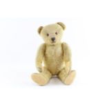 1900-1910 Jointed Mohair Teddy Bear With Glass Eyes, Growler & Stitched Claws // Inc Hard Feet