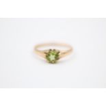14ct Gold Peridot Buttercup Setting Solitaire Ring (1.6g) Size M+1/2