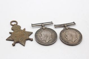 3 x WW1 Medals Inc 1914-15 Star Pte Jones R.W Fus, War Pte Seymour & Pte Colley // In antique