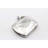 Antique Hallmarked 1912 Birmingham Sterling Silver Vesta / Match Case (26g) // w/ Engraved Cartouche