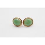 9ct Gold Vintage Jade Set Stud Earrings (2g)
