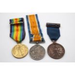 WW1 Firebrigade Medal Group Pair 34290 Pte Ratcliffe Gloster R, Fire 10yr // In antique condition