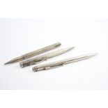 3 x Vintage Stamped .925 STERLING SILVER Propelling Pencils Inc Yard O Led 65g // Inc Yard O Led,