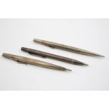 3 x Vintage Stamped .925 STERLING SILVER Propelling Pencils Inc LifeLong 60g // Inc Life Long,