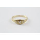 18ct Gold Old Cut Diamond Three Stone Ring (2.3g) Size N