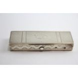 Antique / Vintage .950 Silver Rectangular Snuff Box / Trinket Box (52g) // w/ Engraved Cartouche XRF