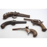 4 x Antique / Vintage Pistols // Antique / Vintage Pistols In antique/vintage condition Signs of age