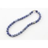 9ct Gold Clasp Sodalite Single Strand Necklace (81g)