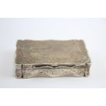 Antique Victorian 1843 Birmingham Sterling Silver Rectangular Snuff Box 104g // w/ Blank Cartouche