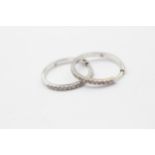 9ct White Gold Diamond Hoop Earrings (3.2g)