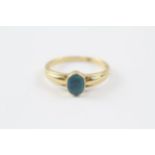 18ct Gold Black Opal Single Stone Ring (2.2g) Size P