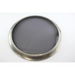 1950s Harrods Sheffield Pewter & Smoked Glass Round Serving Tray // (DINT ON PEWTER) Approx