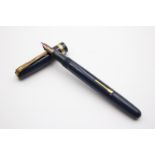 Vintage WATERMAN W3 Navy Fountain Pen w/ 14ct Gold Nib WRITING // Vintage WATERMAN W3 Navy