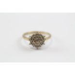 9ct Gold Diamond Halo Ring (2.7g) Size P