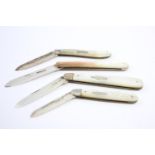 3 x Antique Hallmarked .925 STERLING SILVER Knives w/ MOP Handle (78g) // In antique condition Signs