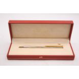 S.T DUPONT Silver Plated Cased Ballpoint Pen / Biro In Original Box WRITING 26g // w/ Personal