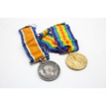 WW1 Medal Pair & Original Ribbons Named 125830 Pte W. Kershaw MGC // In antique condition Signs of