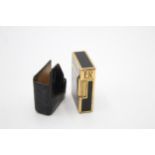 Vintage S.T DUPONT Gold Plate & Black Lacquer Cigarette Lighter w/ Case (94g) // Serial - BPC243