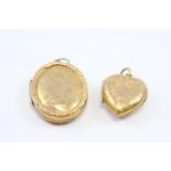 9ct Back & Front Gold Vintage Foliate Lockets Inc. Heart & Locket (6.5g)